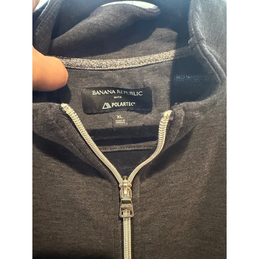 Banana Republic Polartec Full Zip Jacket‎ Mens XL Charcoal Grey Heathered